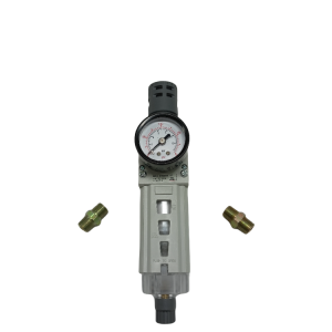 KES 1/4" Mini Filter Regulator Professional with Pressure Gauge and fittings