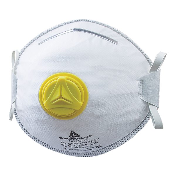 Deltaplus M1200VB FFP2 disposable respirator masks, with valve for optimised breathing  Box of 10 - Image 2